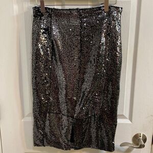 Harper and me Black Silver Sequinned Dress Zipper Women’s Size Medium Party
